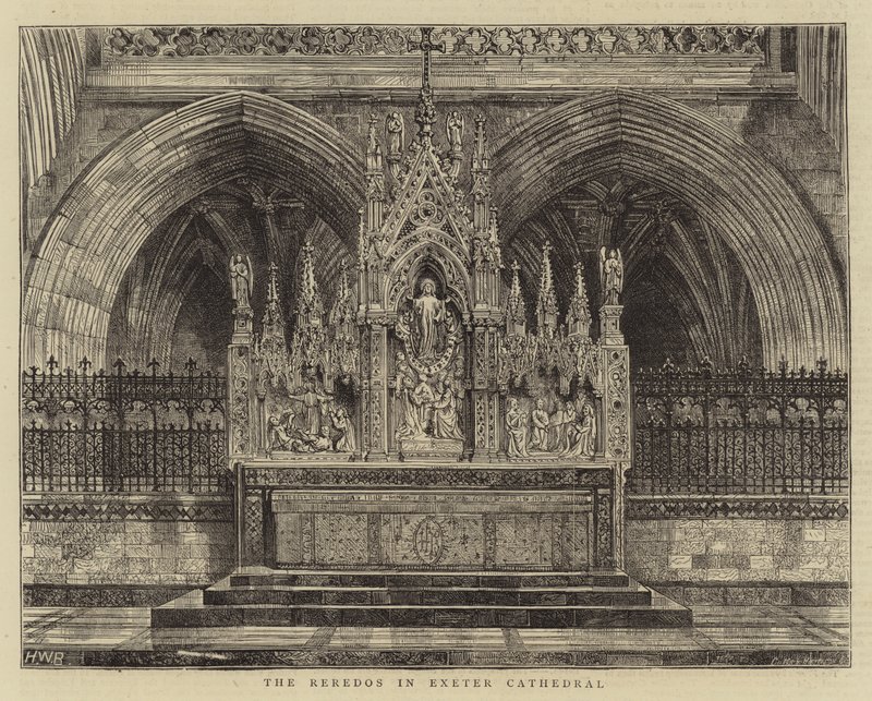 El retablo en la Catedral de Exeter de Henry William Brewer