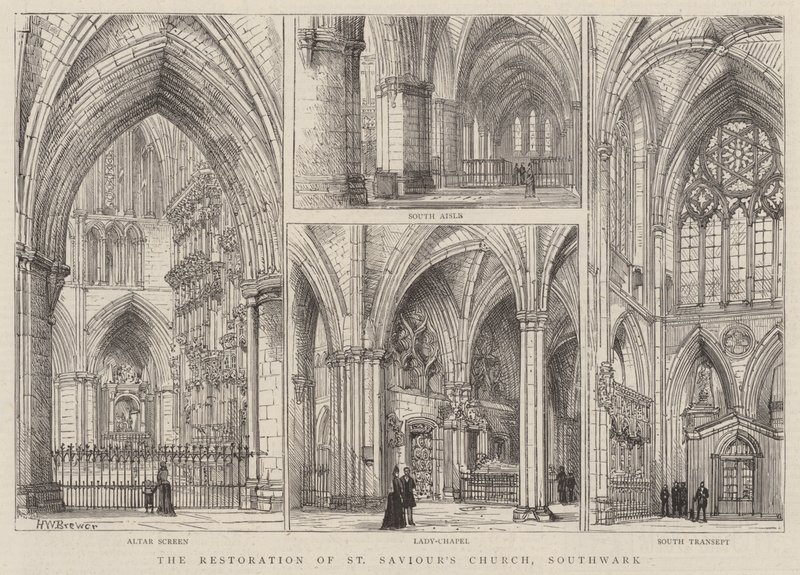 La Restauración de la Iglesia de San Salvador, Southwark de Henry William Brewer