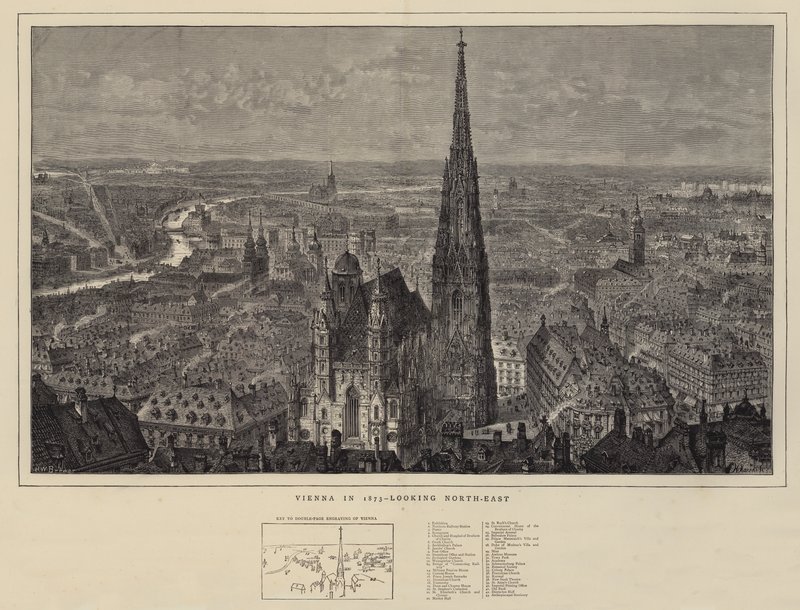 Viena en 1873, mirando al noreste de Henry William Brewer