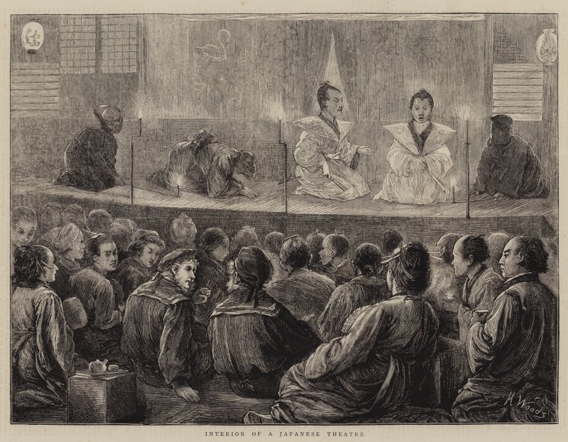 Interior de un teatro japonés de Henry Woods