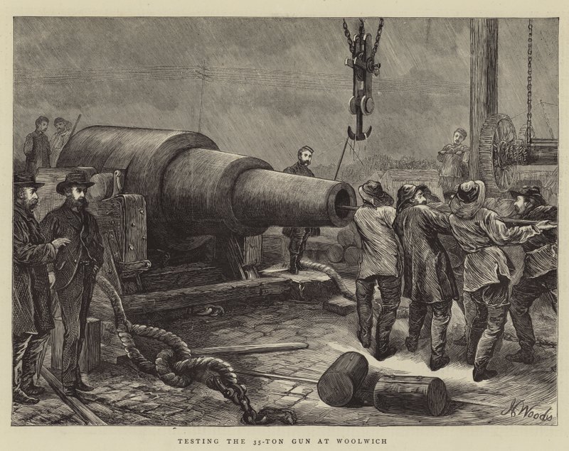 Prueba del Cañón de 35 Toneladas en Woolwich de Henry Woods