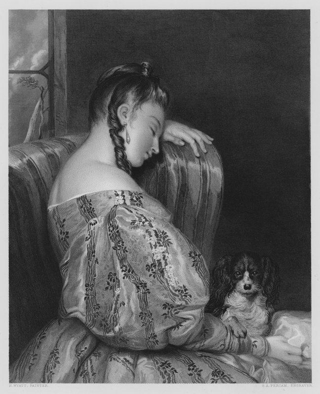 La bella durmiente, del cuadro en la Galería Vernon de Henry (after) Wyatt