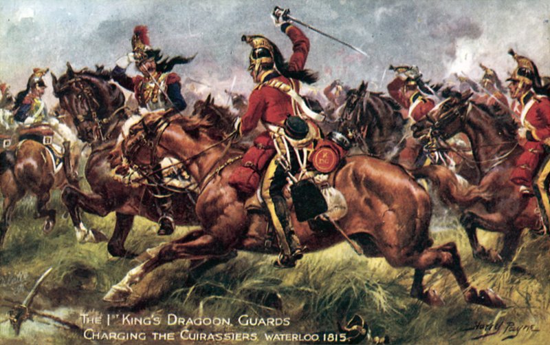 1º (Rey) Dragones de la Guardia, Batalla de Waterloo, 18 de junio de 1815 de Henry A. Payne