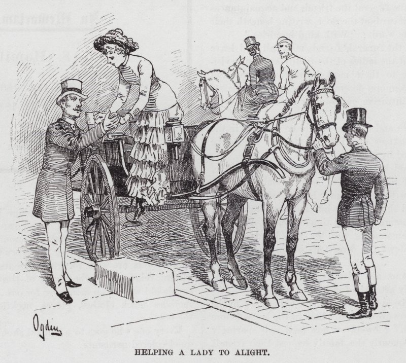 Ayudando a una dama a bajar de Henry Alexander (after) Ogden