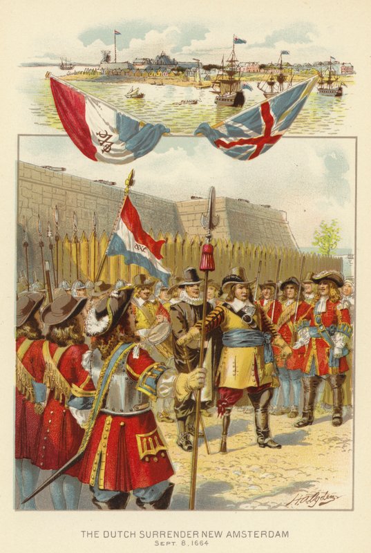 La rendición holandesa de Nueva Ámsterdam, 8 de septiembre de 1664 de Henry Alexander (after) Ogden