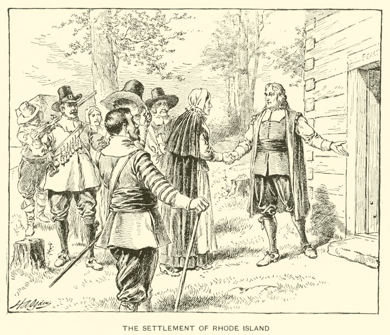 El asentamiento de Rhode Island (litografía) de Henry Alexander (after) Ogden