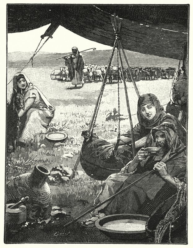 Vida en tienda en el Este, batiendo leche de Henry Andrew Harper