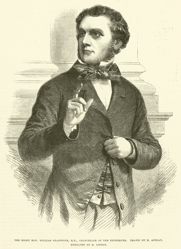 El Muy Honorable William Gladstone, MP, Canciller del Exchequer de Henry Anelay