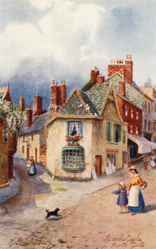 North Gate, Barnstaple (litografía en color) de Henry B. (after) Wimbush
