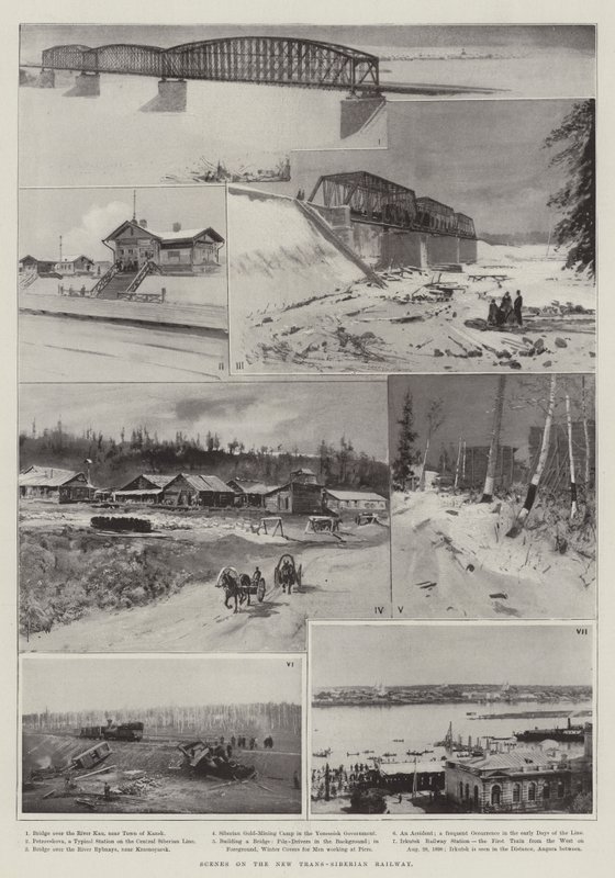 Escenas en el nuevo ferrocarril Transiberiano de Henry Charles Seppings Wright