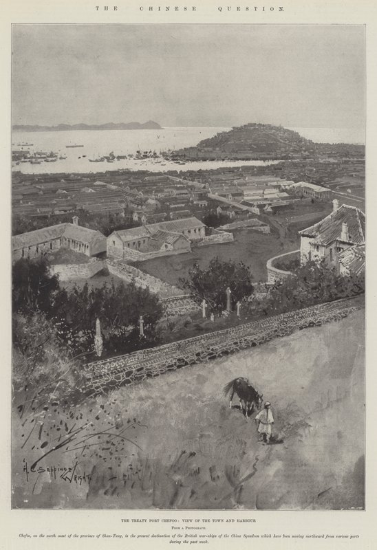 La Cuestión China, el Puerto del Tratado de Chefoo, Vista de la Ciudad y el Puerto de Henry Charles Seppings Wright