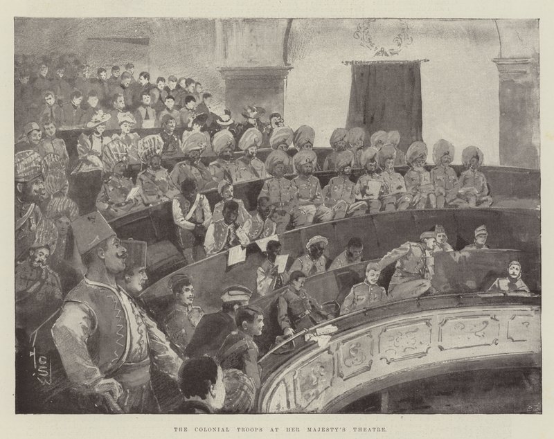 Las tropas coloniales en el Teatro de Su Majestad de Henry Charles Seppings Wright