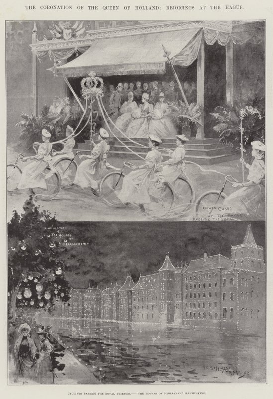 La coronación de la Reina de Holanda, celebraciones en La Haya de Henry Charles Seppings Wright