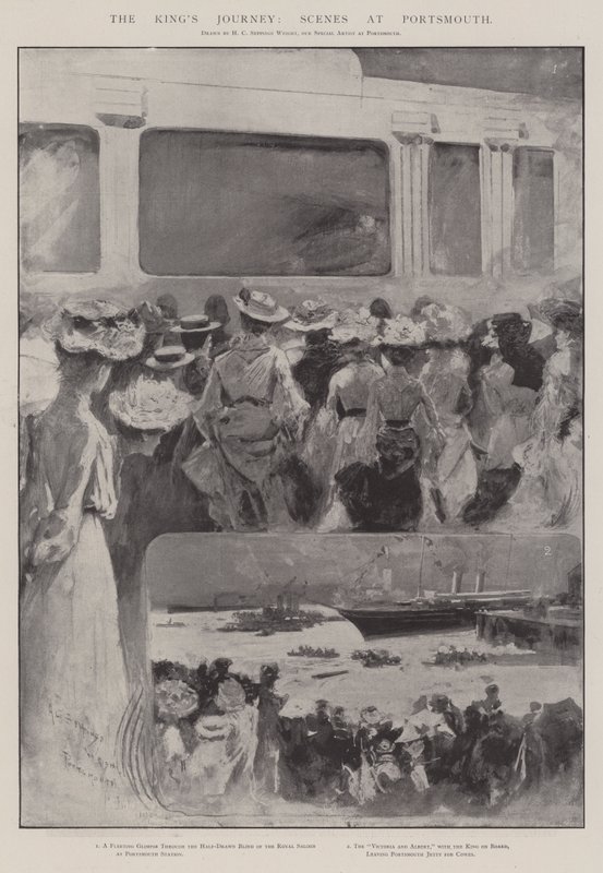 El viaje del rey, escenas en Portsmouth de Henry Charles Seppings Wright