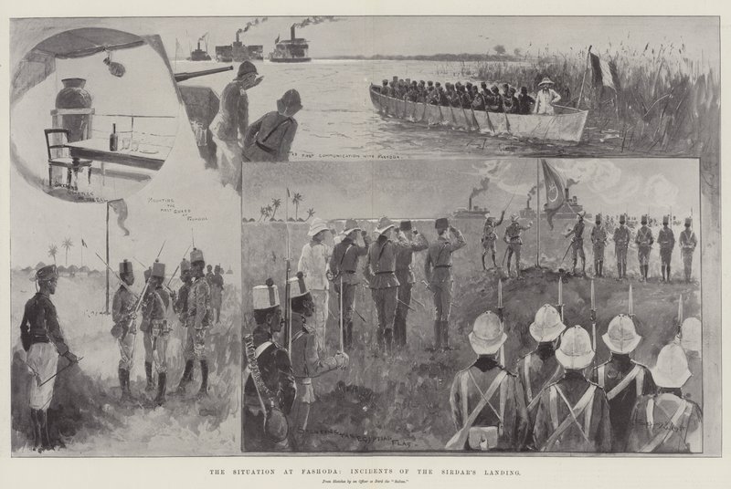 La Situación en Fashoda, Incidentes del Desembarco del Sirdar de Henry Charles Seppings Wright