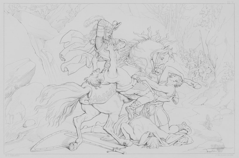 Episodio de la vida de Robert Bruce, según Sir Walter Scott de Henry Courtney after Selous