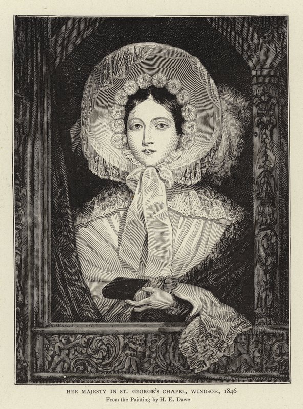 Su Majestad en la Capilla de San Jorge, Windsor, 1846 de Henry Dawe