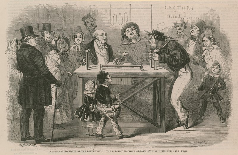 Vacaciones de Navidad en el Politécnico (grabado) de Henry George Hine