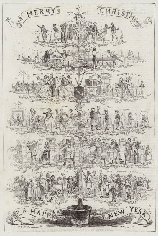 El árbol de Navidad, visto por el padre de una familia de Henry George Hine