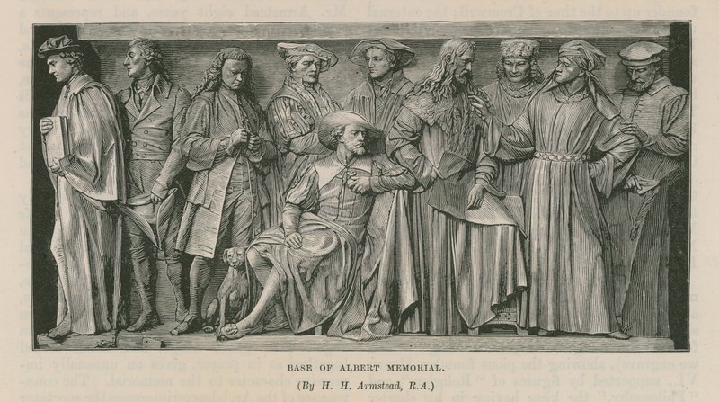 Esculturas en la base del Memorial de Albert de Henry Hugh Armstead