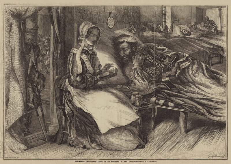 Caridad navideña, interior de un hospital en el este de Henry James Townsend