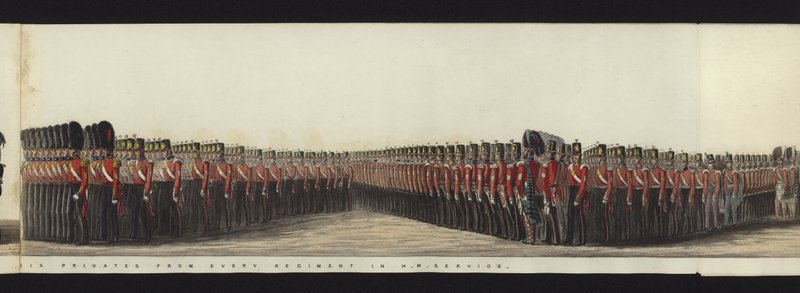 Parte de la vista panorámica de todo el cortejo fúnebre de Arthur, Duque de Wellington de Henry Jr and Sala Alken