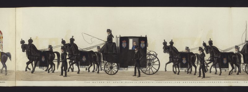 Parte de la vista panorámica de todo el cortejo fúnebre de Arthur, Duque de Wellington de Henry Jr and Sala Alken