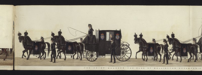 Parte de la vista panorámica de toda la procesión fúnebre de Arthur, duque de Wellington de Henry Jr and Sala George Augustus Alken