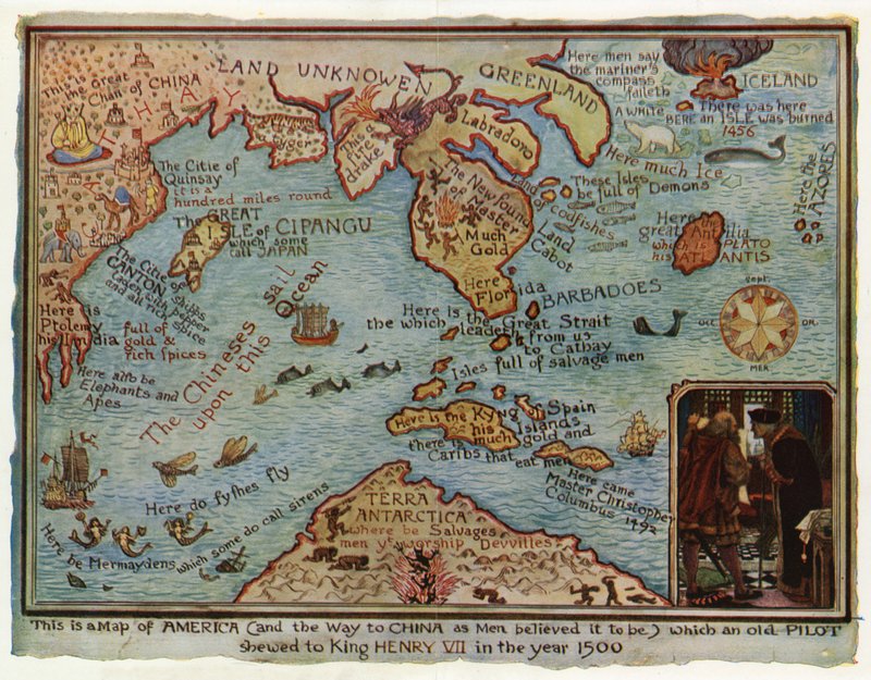 Un mapa imaginario de América, 1500 de Henry Justice Ford