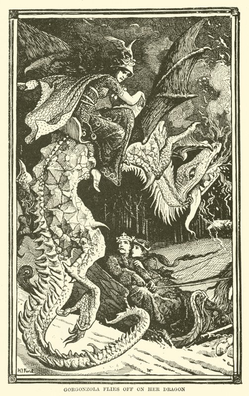 Gorgonzola vuela en su dragón de Henry Justice Ford