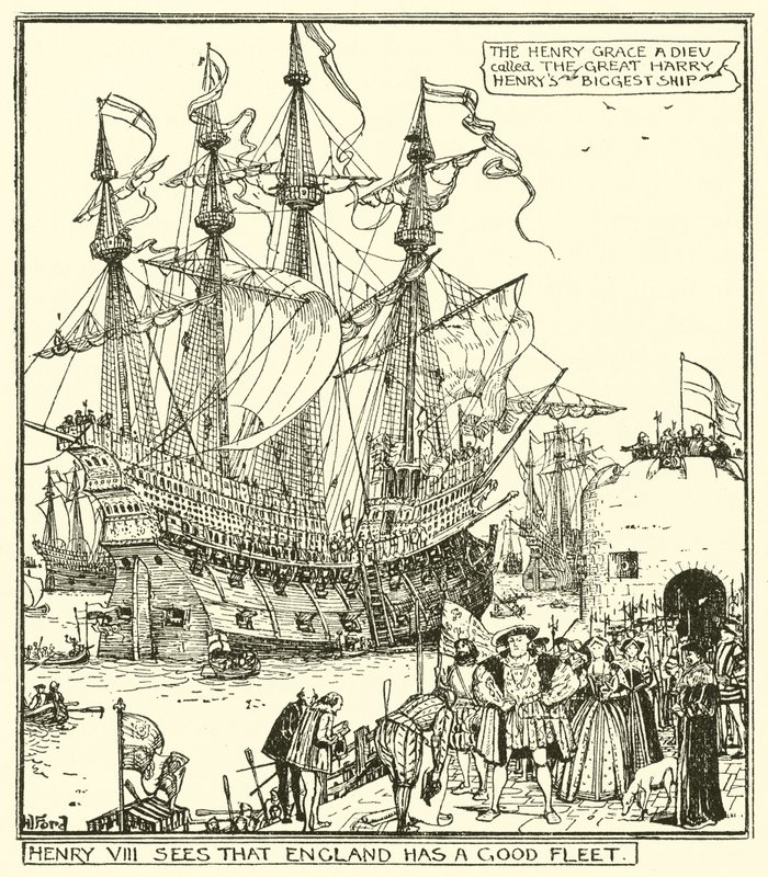 Enrique VIII ve que Inglaterra tiene una buena flota de Henry Justice Ford