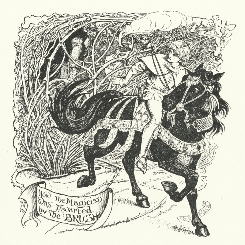 Cómo el mago fue frustrado por el pincel (grabado) de Henry Justice Ford