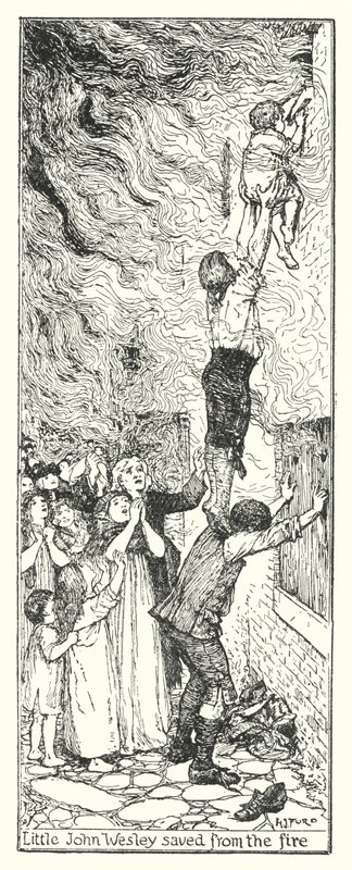 El pequeño John Wesley salvado del fuego de Henry Justice Ford