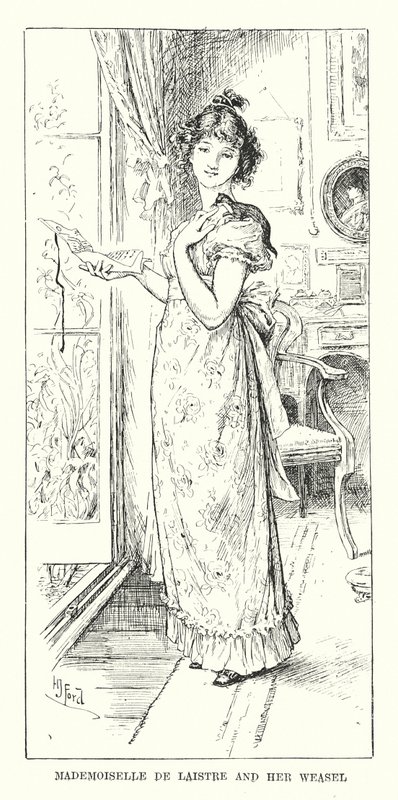 Mademoiselle de Laistre y su comadreja (grabado) de Henry Justice Ford