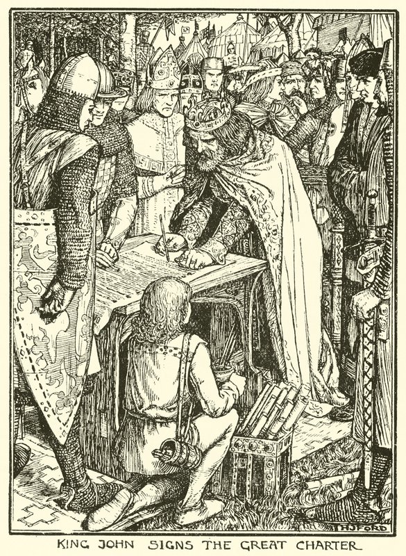 Carta Magna. El Rey Juan firma la Gran Carta de Henry Justice Ford