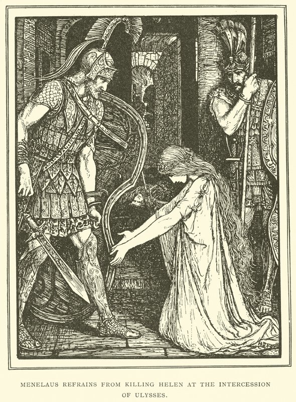 Menelao se Abstiene de Matar a Helena a la Intercesión de Ulises de Henry Justice Ford