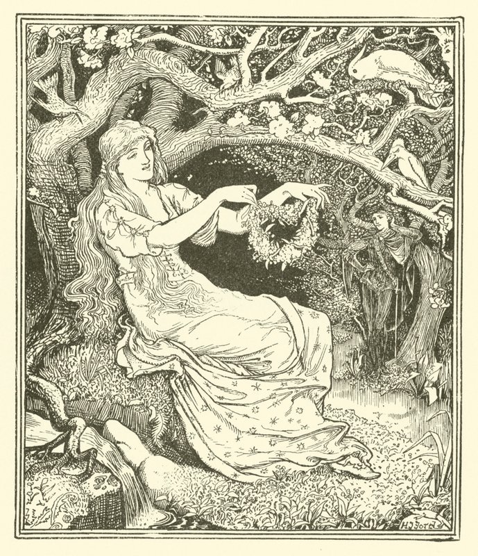 El Príncipe Narciso y la Princesa Potentilla (grabado) de Henry Justice Ford