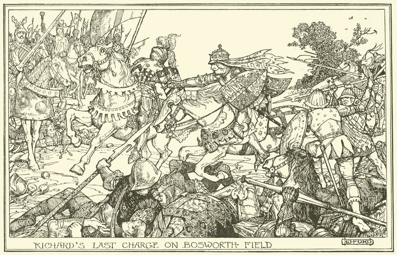 La última carga de Ricardo en el campo de Bosworth de Henry Justice Ford