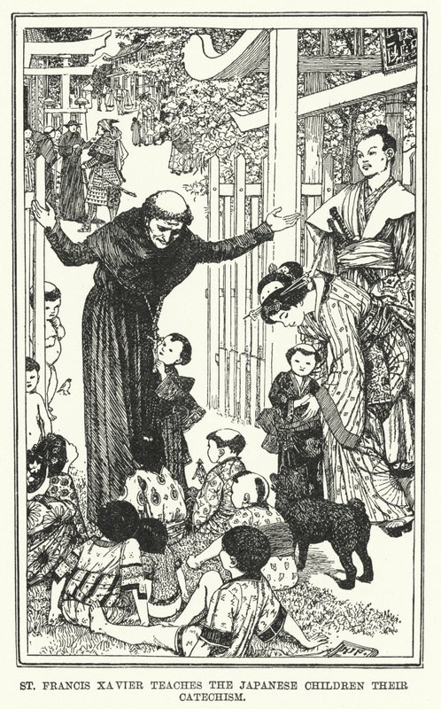 San Francisco Javier enseña el catecismo a los niños japoneses de Henry Justice Ford