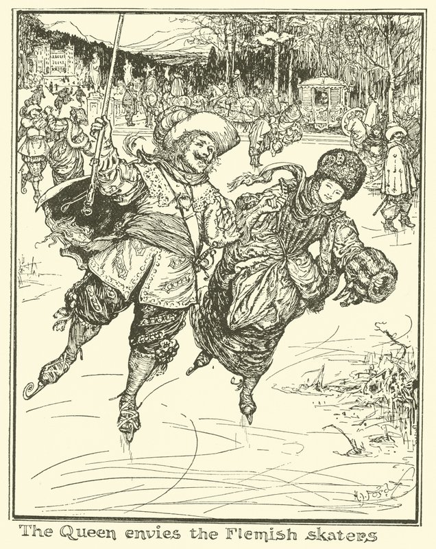 La reina envidia a los patinadores flamencos de Henry Justice Ford