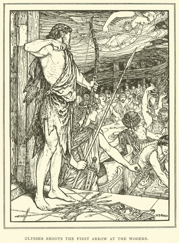 Ulises dispara la primera flecha a los pretendientes de Henry Justice Ford