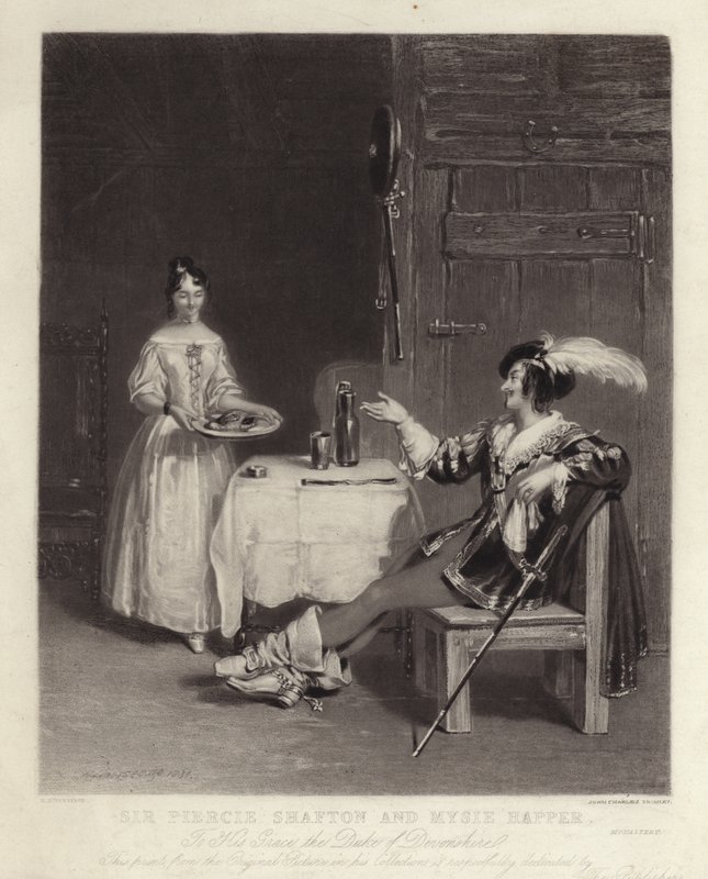 Sir Piercie Shafton y Mysie Happer de Henry Liverseege