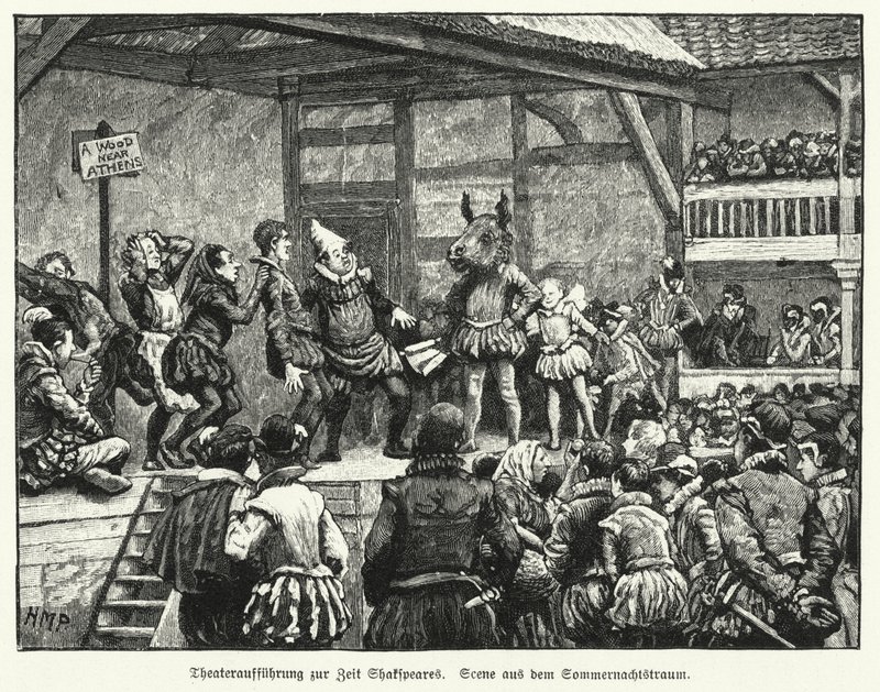 Representación de El sueño de una noche de verano de William Shakespeare durante la vida del dramaturgo de Henry Marriott (after) Paget