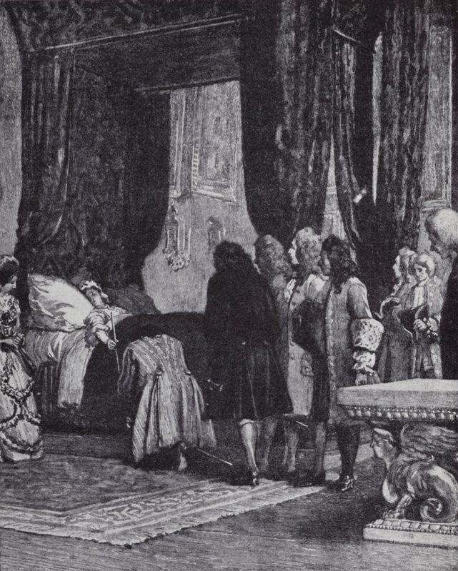 La Reina Ana en su lecho de muerte nombrando al Duque de Shrewsbury como Lord Tesorero de Henry Marriott (after) Paget
