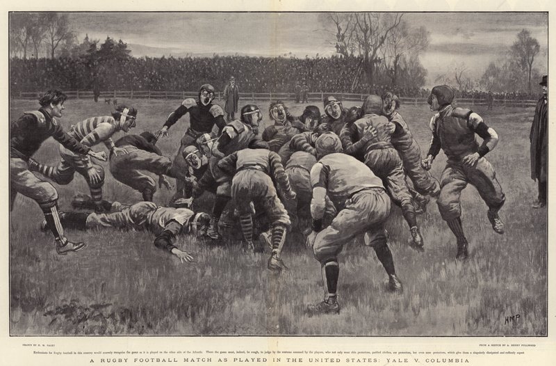 Un partido de rugby como se juega en los Estados Unidos, Yale contra Columbia de Henry Marriott Paget