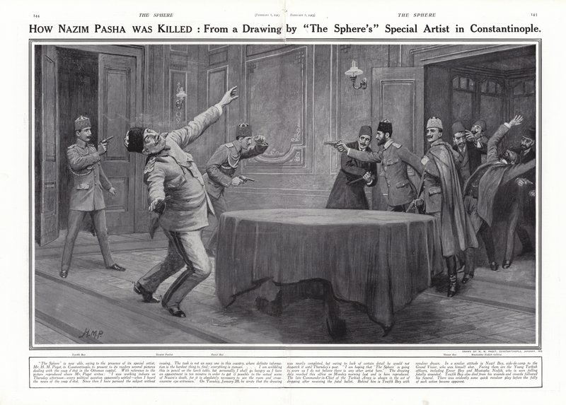 Asesinato de Nazim Pasha por los Jóvenes Turcos, Constantinopla, 23 de enero de 1913 de Henry Marriott Paget