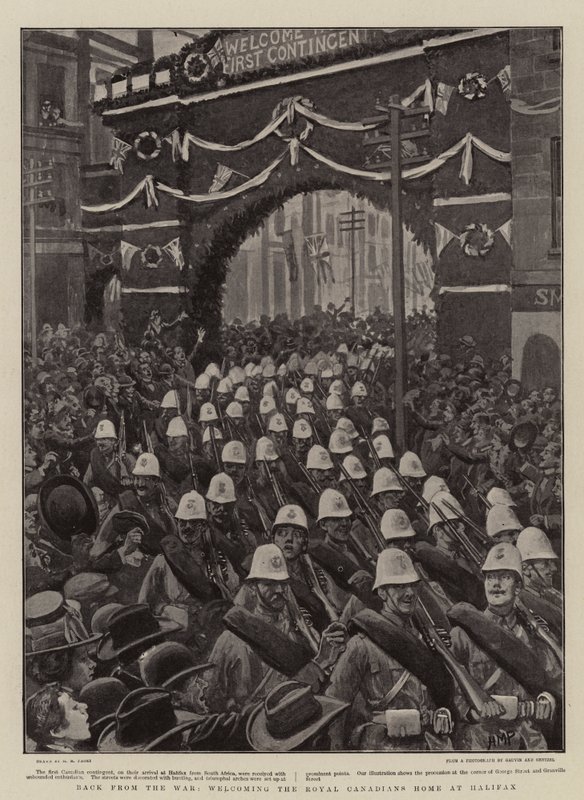 De Vuelta de la Guerra, recibiendo a los Canadienses Reales en Halifax de Henry Marriott Paget