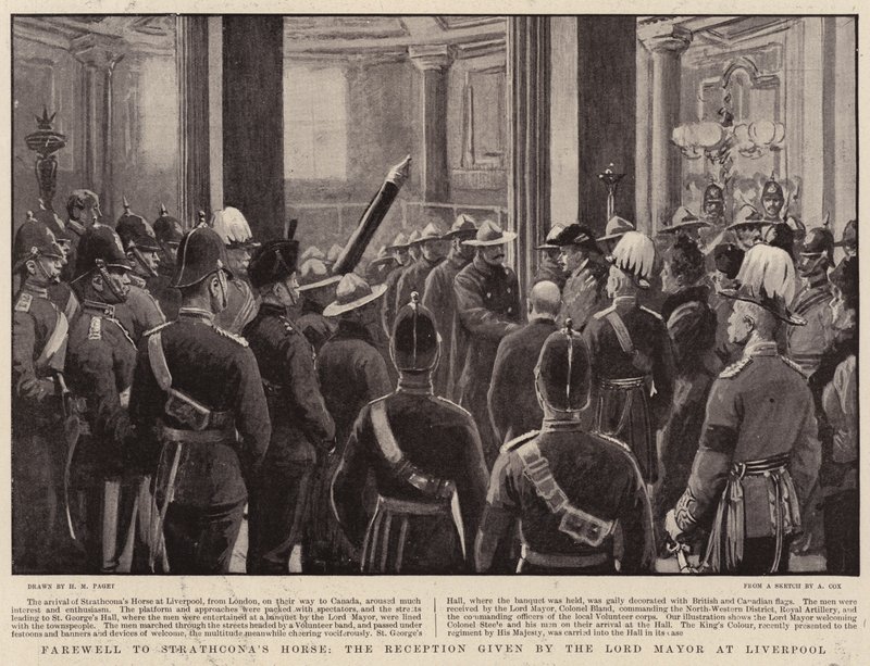 Despedida del caballo de Strathcona, la recepción dada por el alcalde en Liverpool de Henry Marriott Paget