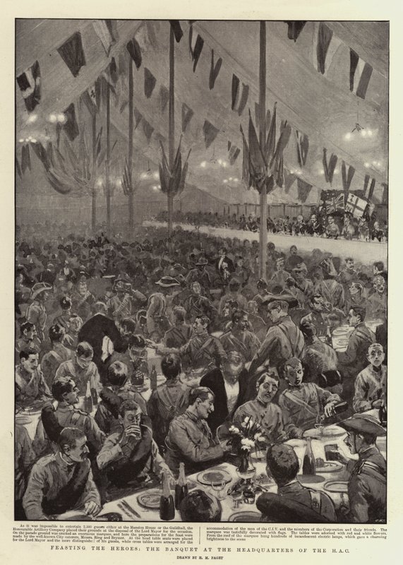 Festín de los Héroes, el Banquete en el Cuartel General del HAC de Henry Marriott Paget