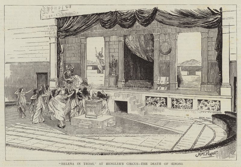 Helena en Troas, en el Circo de Hengler, la Muerte de Oenone de Henry Marriott Paget